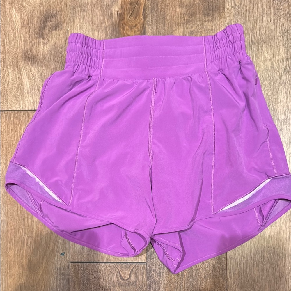 Purple lulu shorts size 4, 4 inch